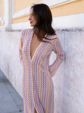 Women Deep V Neck Casual Bohemian Maxi Dress - Norellé
