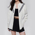 Women's Blouse Knitted Patchwork Striped Blouse Casual Fashion - Norellé