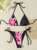 Flower Print Bikini Set Women's High Waist Long Skirt 3 Piece Swimsuit - Norellé
