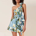 Printed One Piece Swimsuit and Skirt Women Swimwear Bodysuit Dress - Norellé