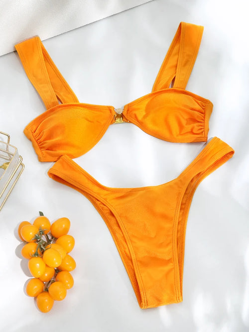 Woman Swimsuits String Bikini Set Women High Cut Swimwear - Norellé