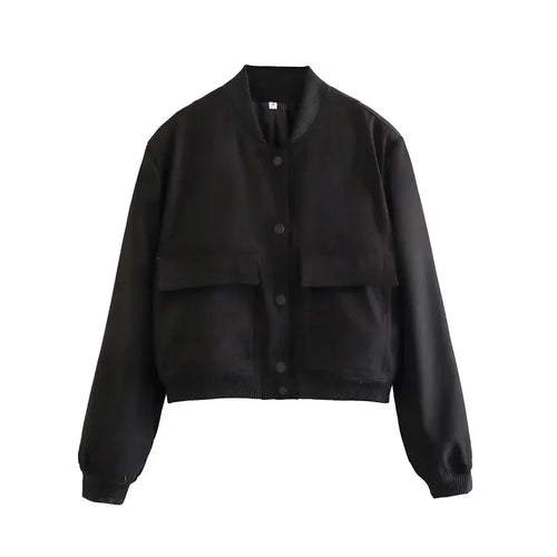Woman Bomber Jacket Coat White Button Baseball - Norellé