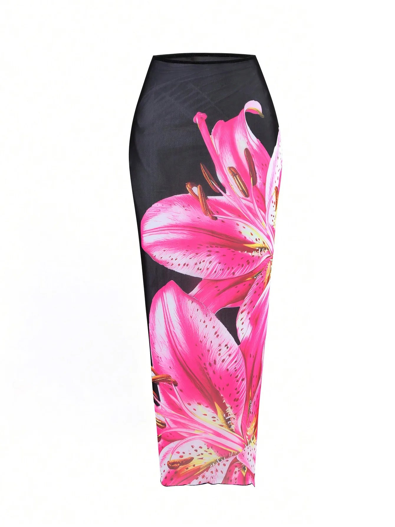 Flower Print Bikini Set Women's High Waist Long Skirt 3 Piece Swimsuit - Norellé