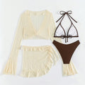 Bow-tie Printed One Piece Swimsuit and Pants and Skirt - Norellé
