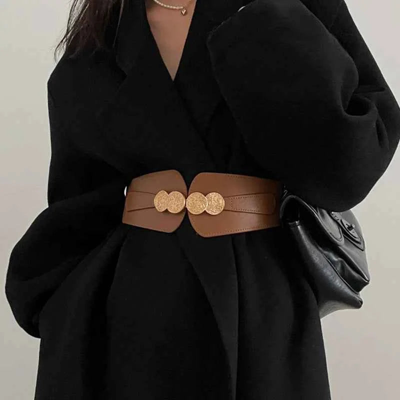 Elastic Wide Waist Closure Women Belt