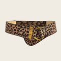 Beige Button-Up Elastic Waist Belt