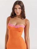 Lace Spaghetti Strap Bodycon Maxi Dress Women - Norellé