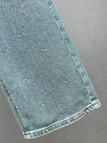 Rhinestone Design High Waist Wash Jeans Women's Summer - Norellé