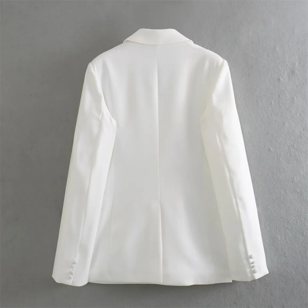 Women's Casual Double breasted Slim Fit Suit Coat High Waist Slim Mini Skirt