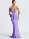 Deep V Neck Draped Ruched Maxi Dress Women - Norellé