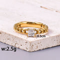 J117 Mixed Batch Chain Style Square Zircon Ring - Norellé
