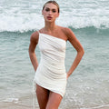 Women's Pleated Shoulder Sleeveless Drawstring Dress - Norellé