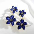 Drop Oil Camellia Earrings Hong Kong Style Retro - Norellé