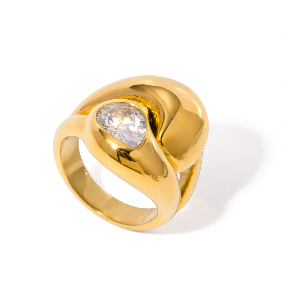 Zircon Titanium Steel Ring Does Not Fade - Norellé