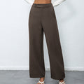 Elegant Temperament Casual Solid Color Button Wide Leg Suit Pants - Norellé