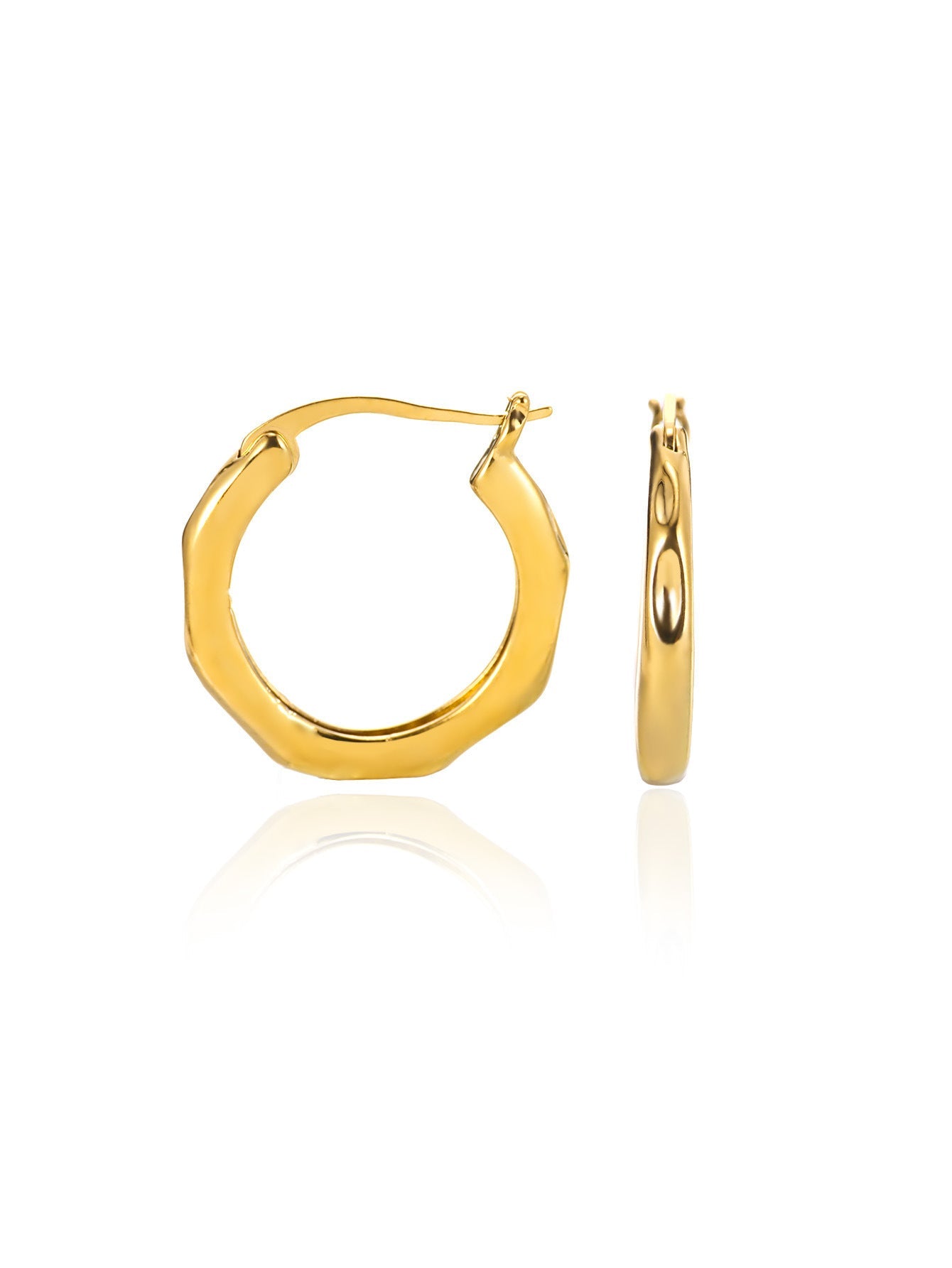 European And American Fashion 18K Gold-plated Square Inlaid Fashion Sense Titanium Steel Earrings - Norellé