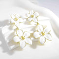 Drop Oil Camellia Earrings Hong Kong Style Retro - Norellé