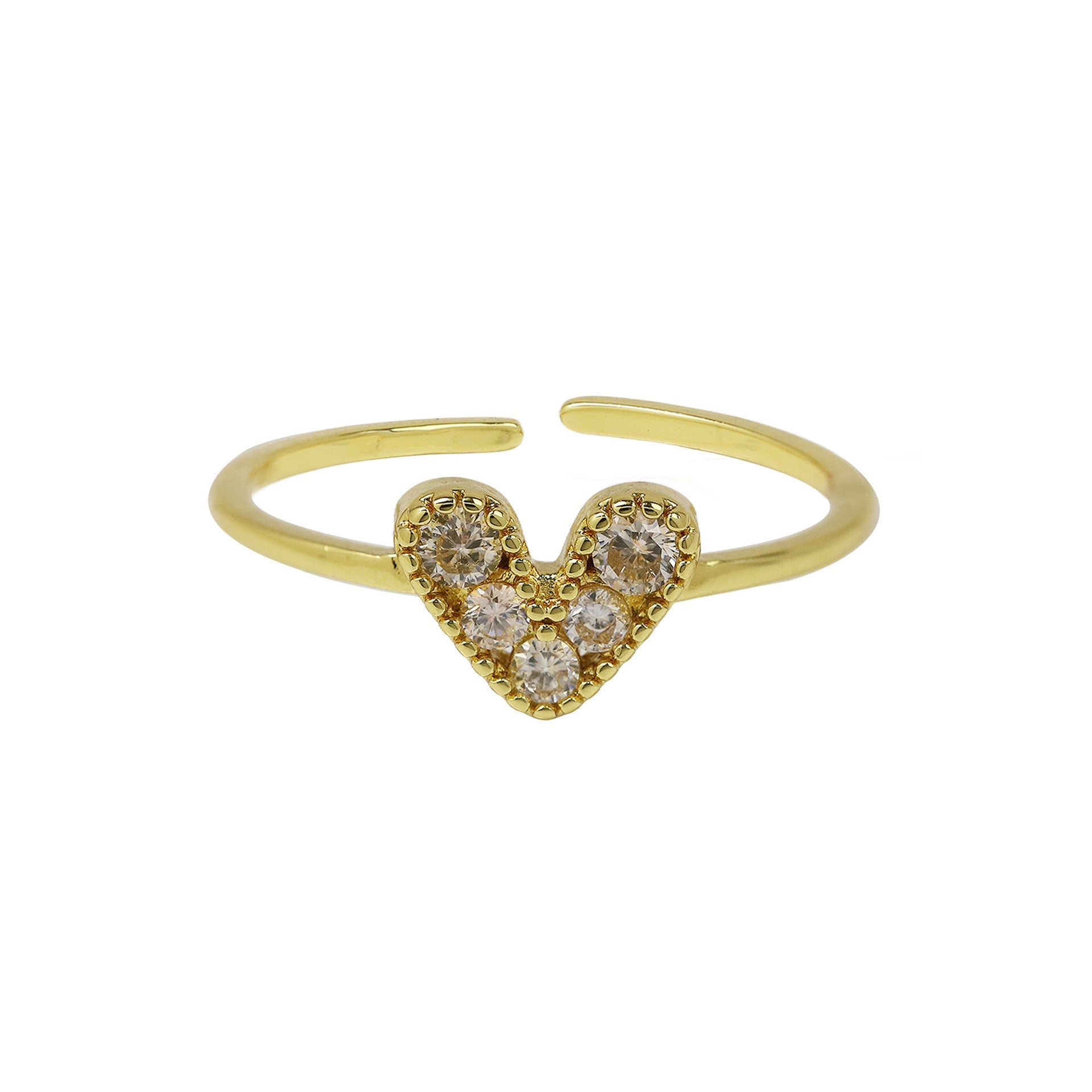 Brass 18K Gold Plated Color Zirconium Love Women's Ring - Norellé