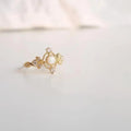 Inlaid Natural Opal Stone Ring Female Copper Plating Gold Ring - Norellé