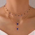 Vintage Grandmother Blue Green Pearl Multilayer Simplicity Necklace - Norellé