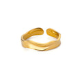 Stainless Steel Pearl Hollow Geometry Open Ring - Norellé