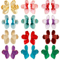 Gradient Petals Dripping Oil Exaggerated Earrings - Norellé