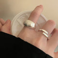 Simple Matte Silver Brushed Ring Women's Light Luxury - Norellé