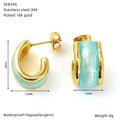 Fashion Stainless Steel Dripping Stud Earrings Women's Simple - Norellé