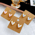 Fruit Color Love Heart Stud Earrings Female Simple Elegant Sweet - Norellé