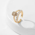 Women's Square Full Rhinestone Zircon Ring - Norellé