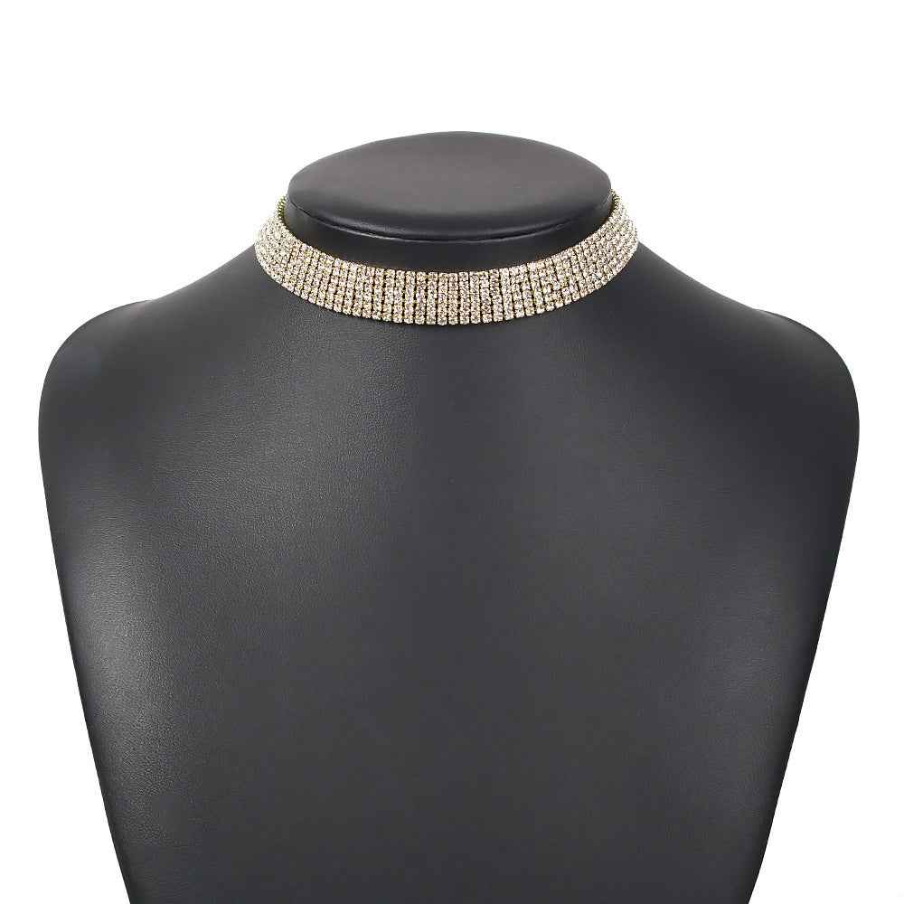 Trendy Rhinestone Necklace Alloy Necklace for Girls Full of Sparkle - Norellé