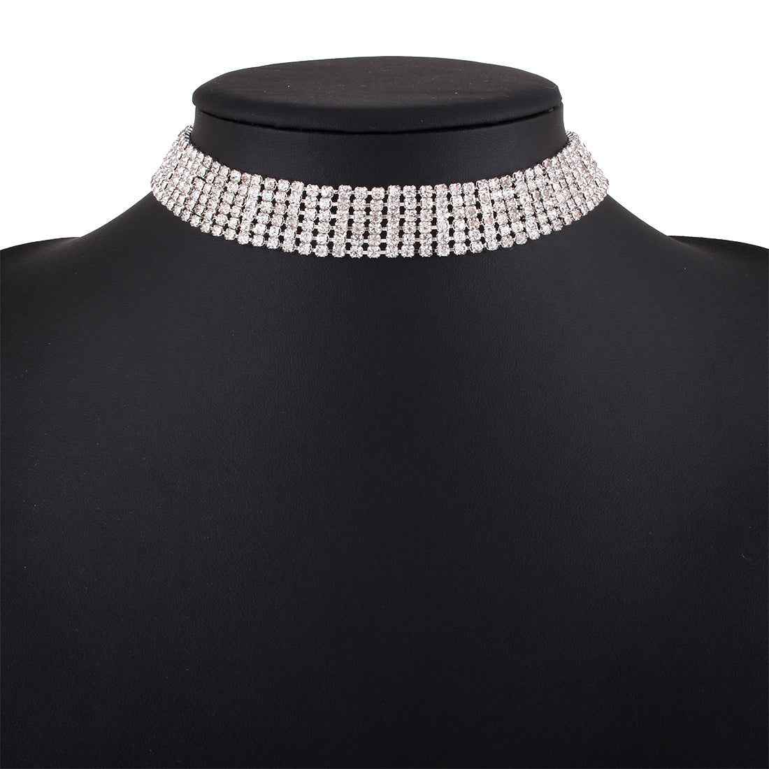 Trendy Rhinestone Necklace Alloy Necklace for Girls Full of Sparkle - Norellé